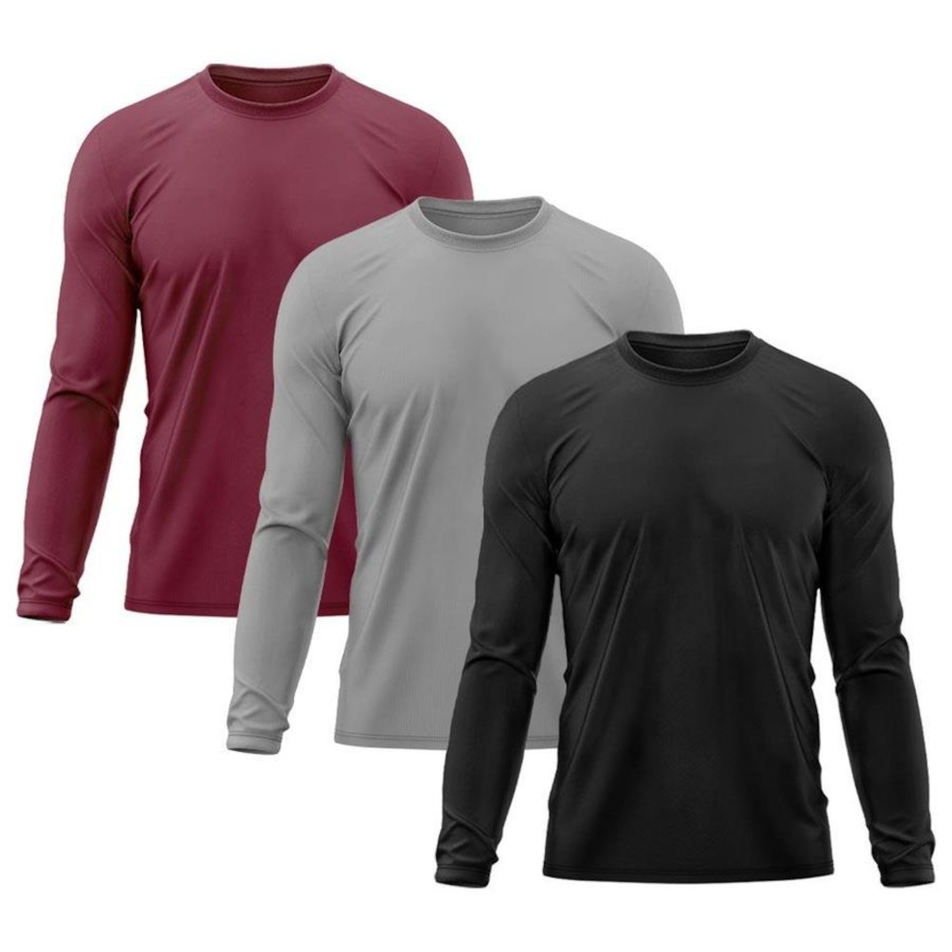 Kit 3x Camisas Térmicas Adriben Proteção Solar UV 50 - Masculina - Foto 1