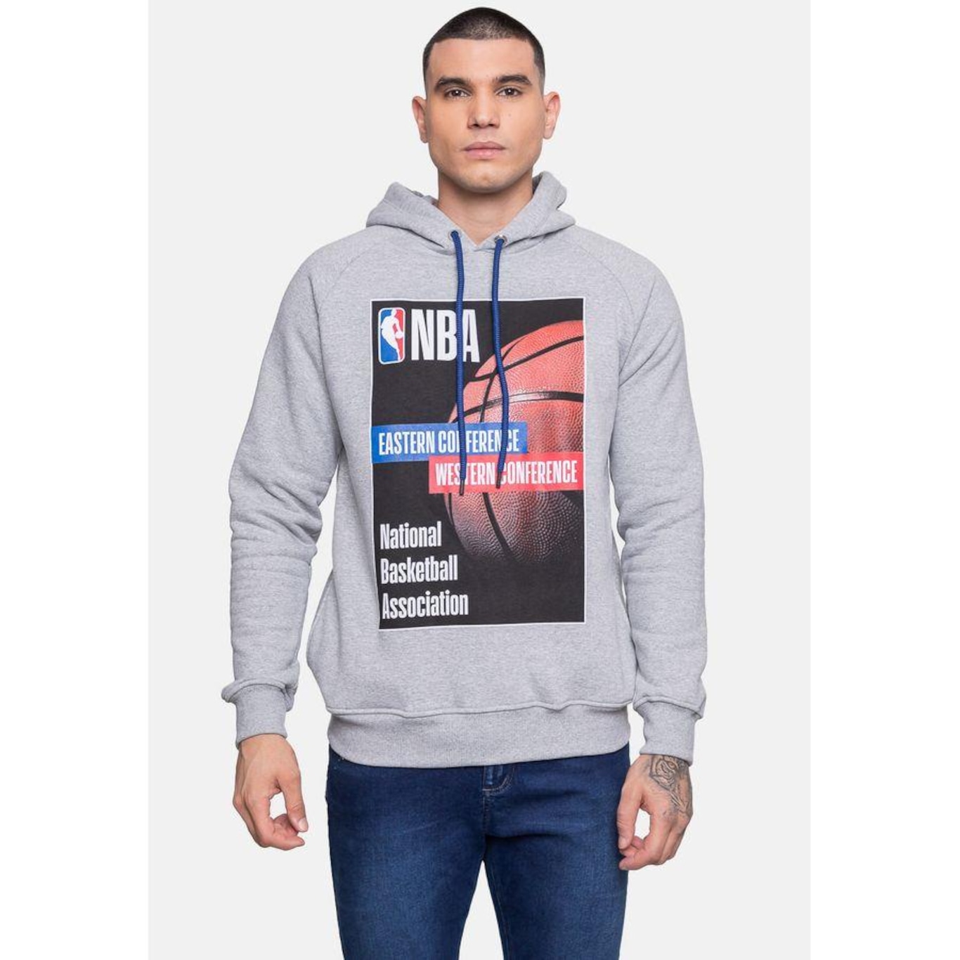 Blusão de Moletom com Capuz Nba Raglan Cover - Masculino - Foto 1