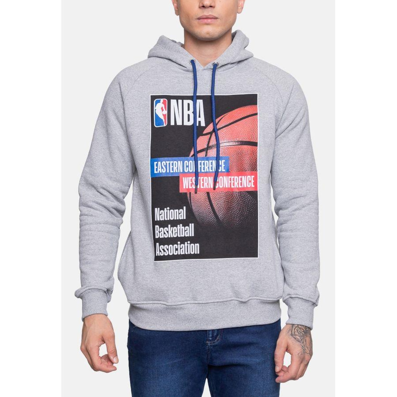 Blusão de Moletom com Capuz Nba Raglan Cover - Masculino - Foto 3