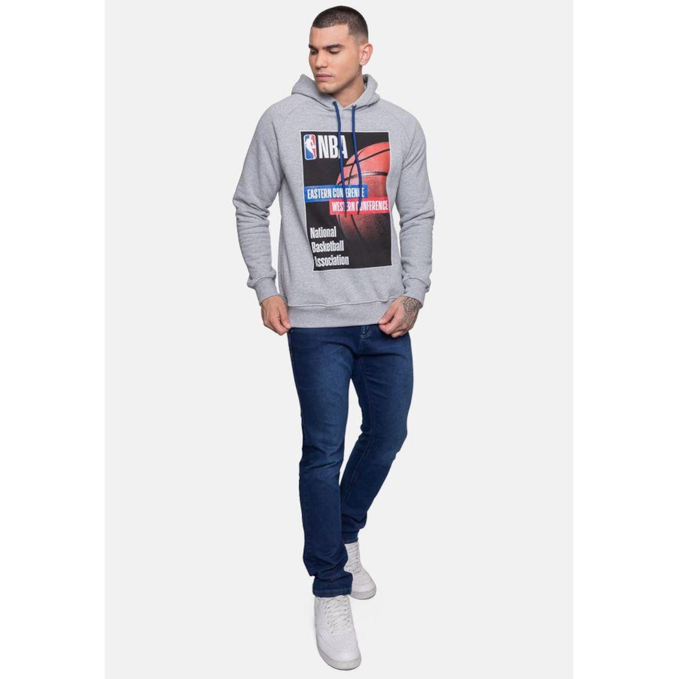 Blusão de Moletom com Capuz Nba Raglan Cover - Masculino - Foto 5