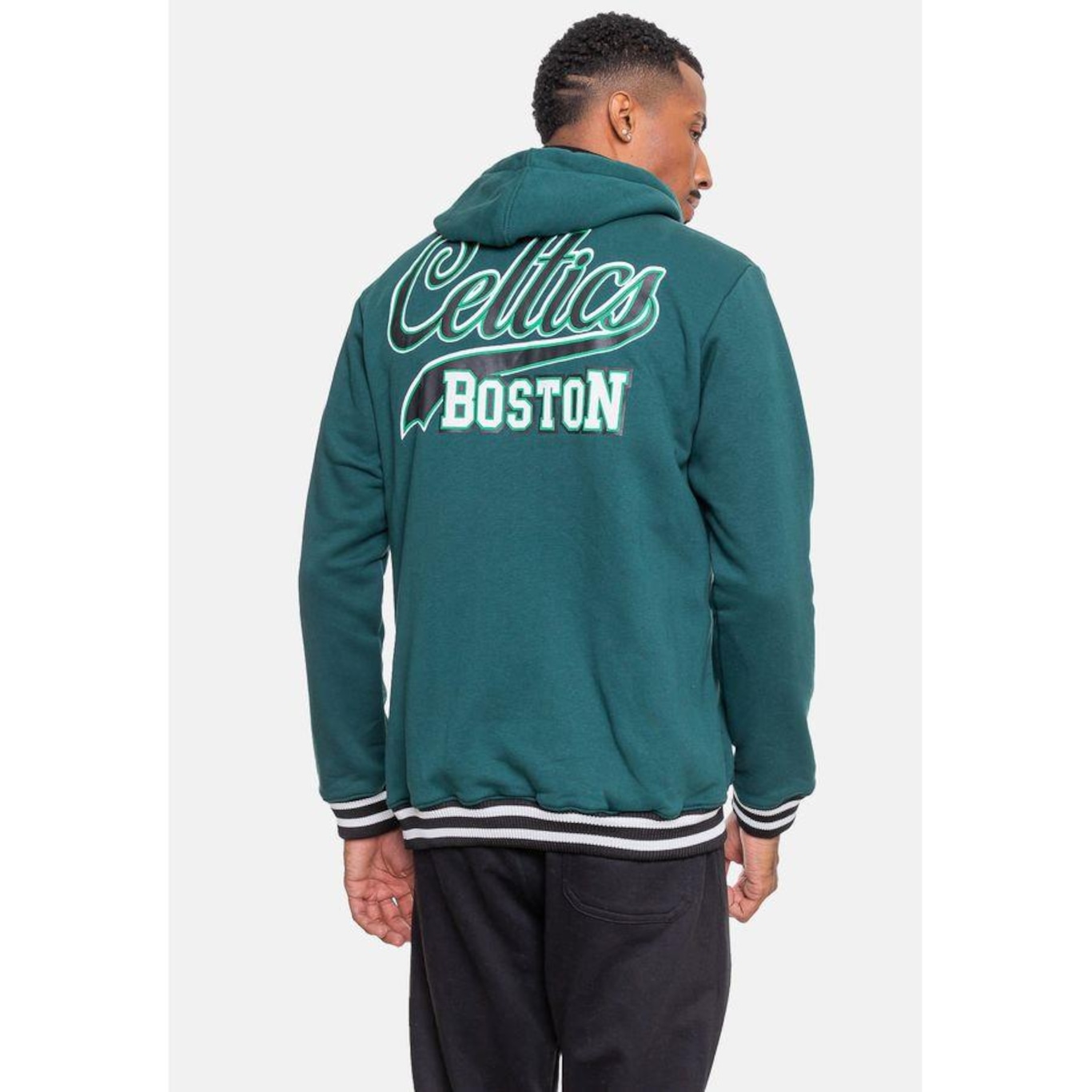 Blusão de Moletom com Capuz Nba Street Soul Boston Celtics - Masculino - Foto 2