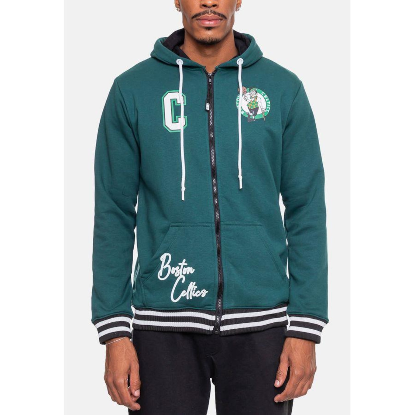 Blusão de Moletom com Capuz Nba Street Soul Boston Celtics - Masculino - Foto 3