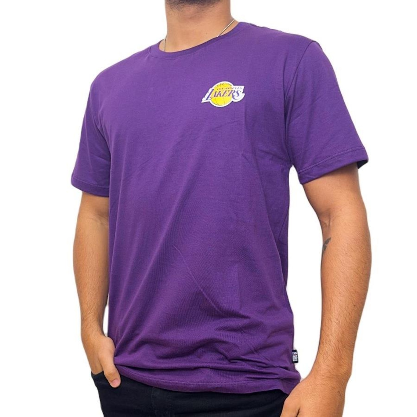 Camiseta Nba Los Angeles Lakers Basquete Logo  - Masculino - Foto 2