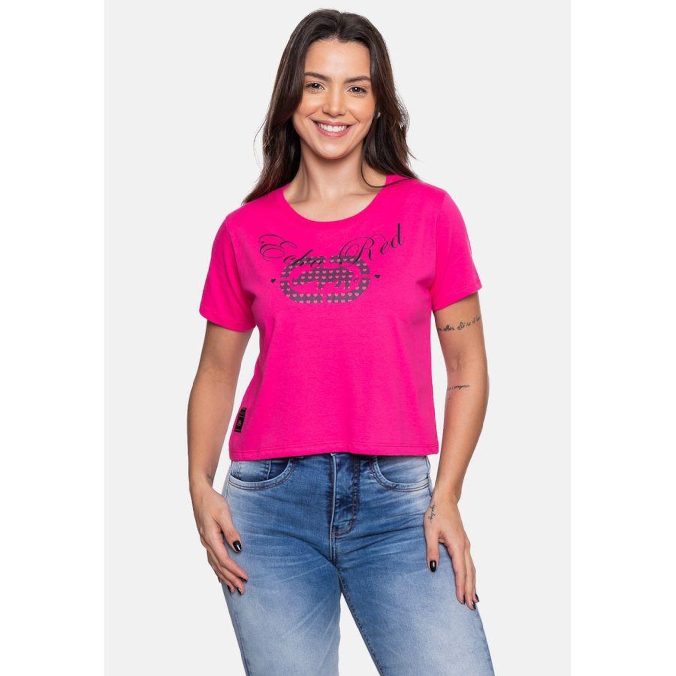 Blusa Cropped Ecko Pink - Feminina - Foto 1