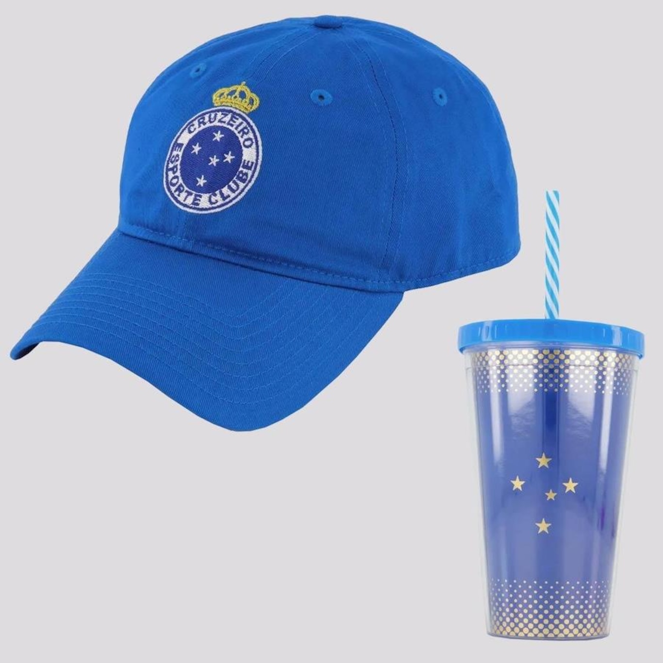 Kit Boné do Cruzeiro New Era - Strapback - Adulto + Copo Plástico - Foto 1