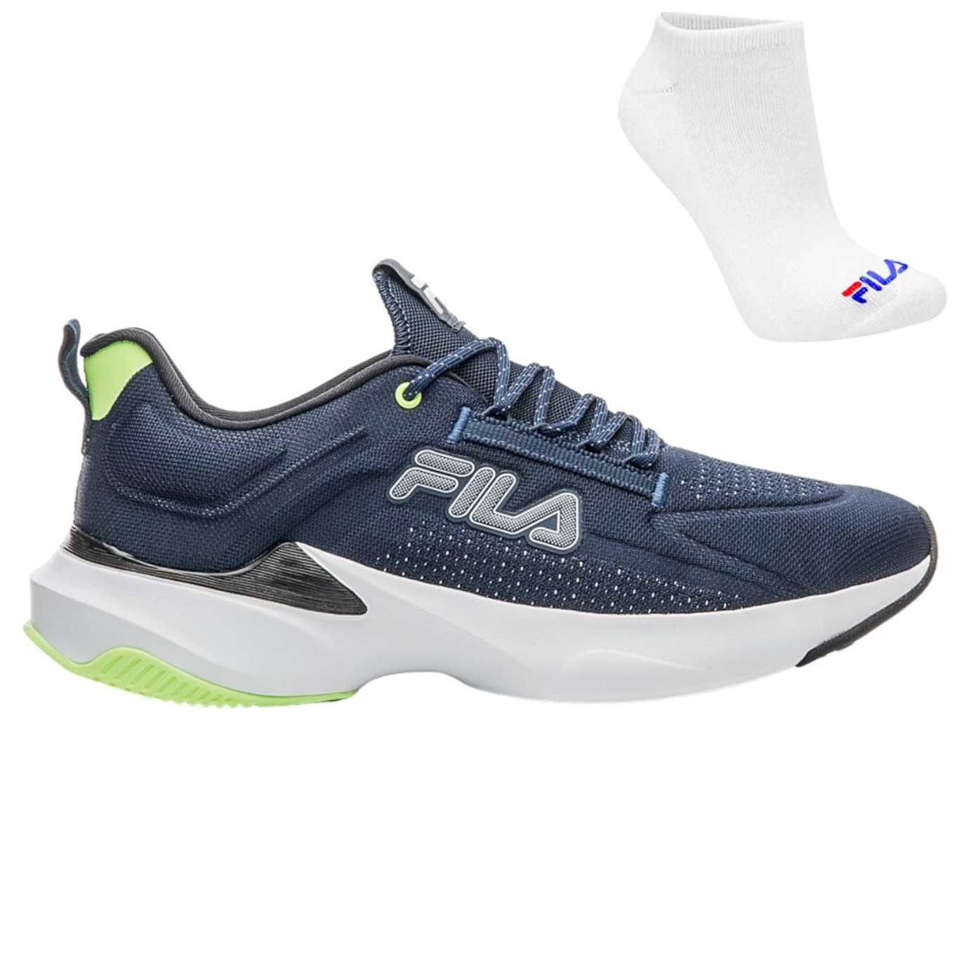 Kit Tênis de Corrida Fila Racer Master + Meia - Masculino - Foto 1