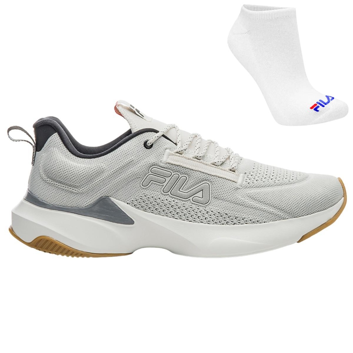 Kit Tênis de Corrida Fila Racer Master + Meia - Masculino - Foto 1