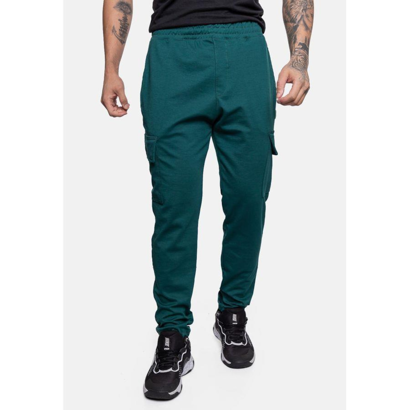 Calça de Moletom Hd Cargo Teal - Masculina - Foto 1