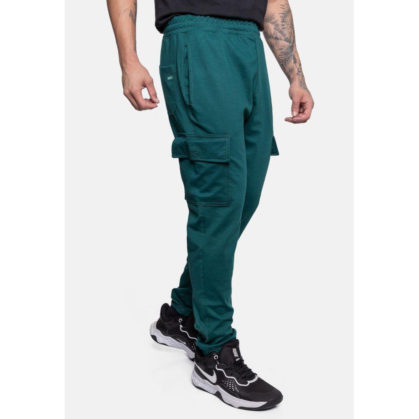 Calça de Moletom Hd Cargo Teal - Masculina - Foto 3