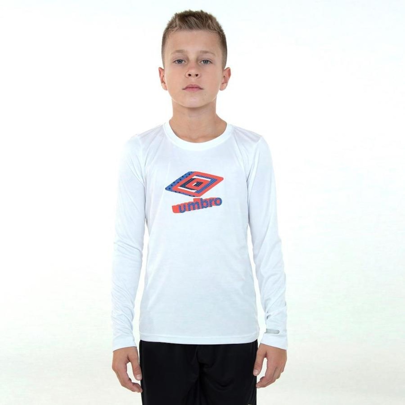 Camisa Manga Longa Umbro Basic Uv - Infantil - Foto 1