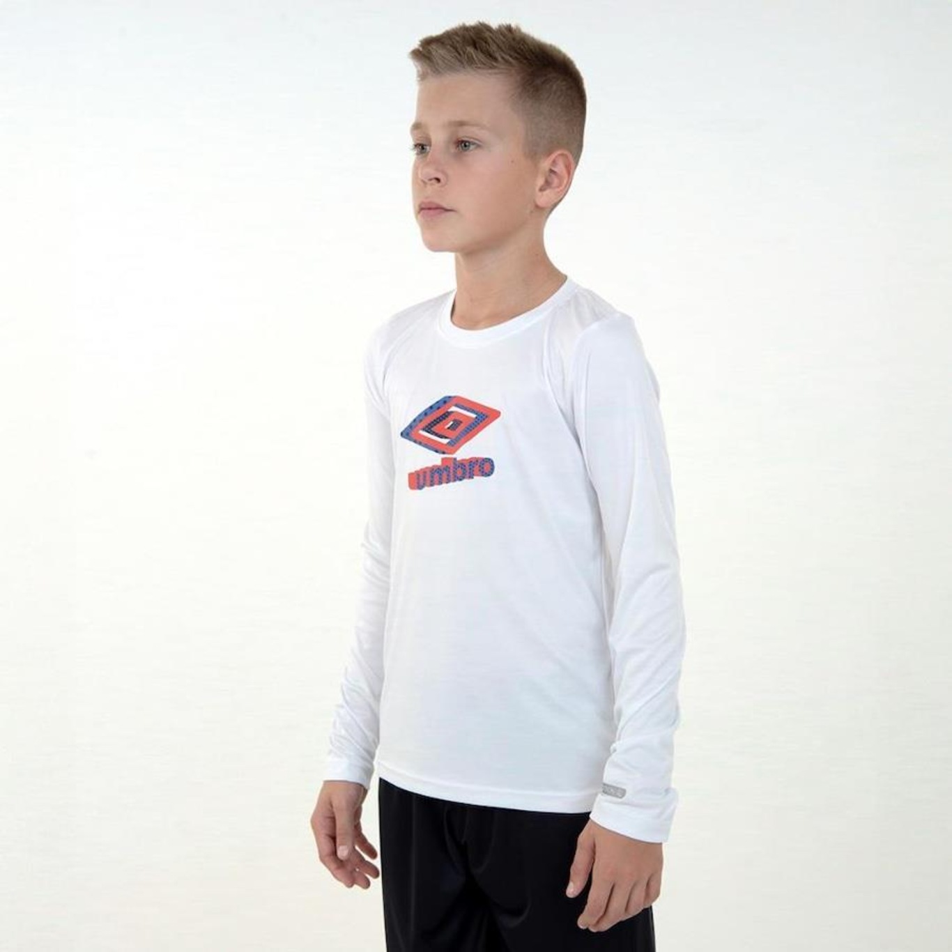 Camisa Manga Longa Umbro Basic Uv - Infantil - Foto 2