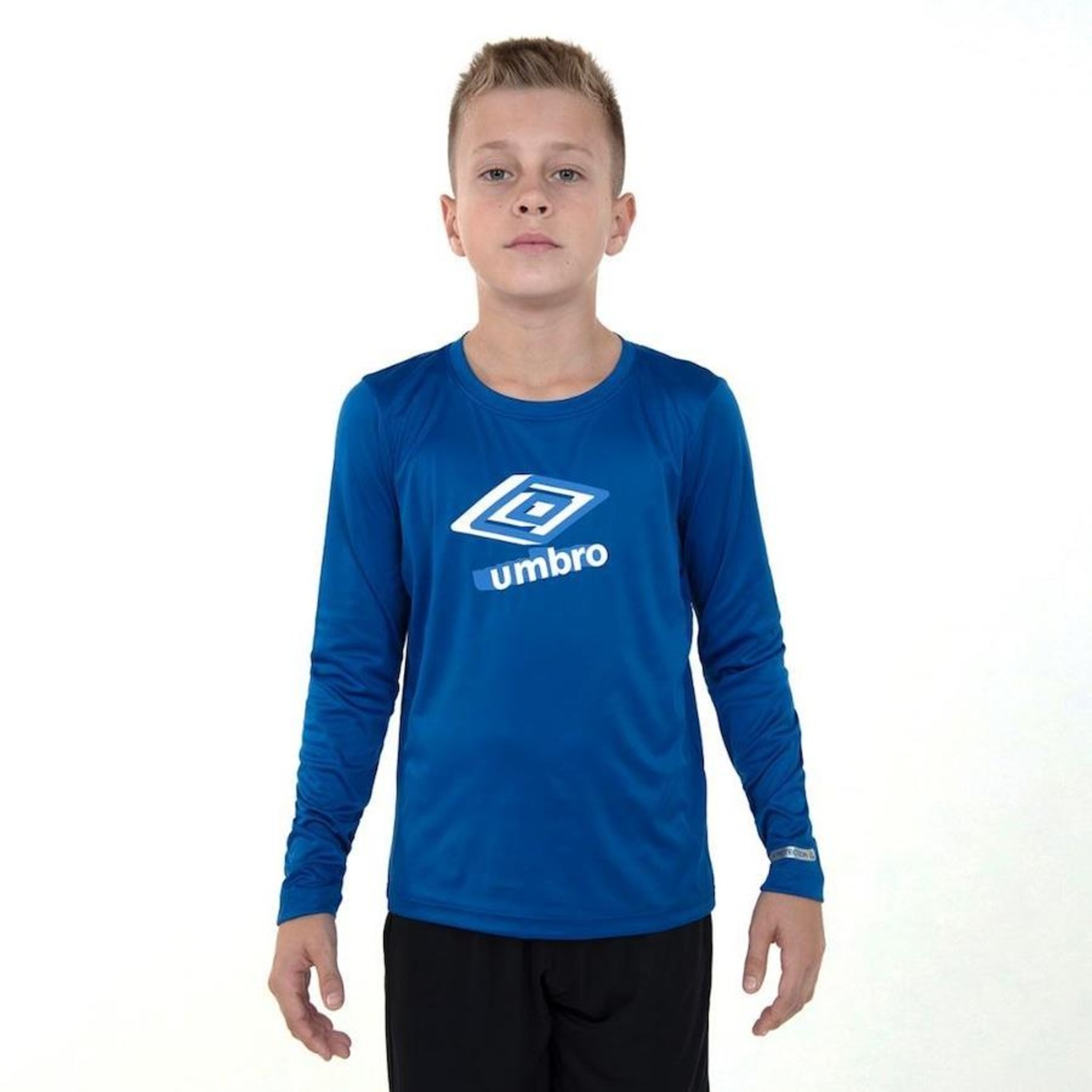 Camisa Manga Longa Umbro Basic Uv - Infantil - Foto 1