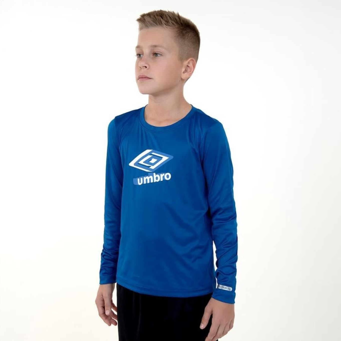 Camisa Manga Longa Umbro Basic Uv - Infantil - Foto 2