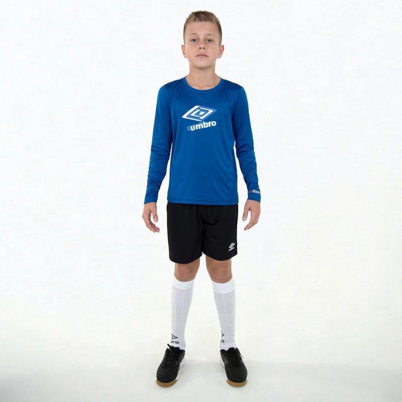 Camisa Manga Longa Umbro Basic Uv - Infantil - Foto 4