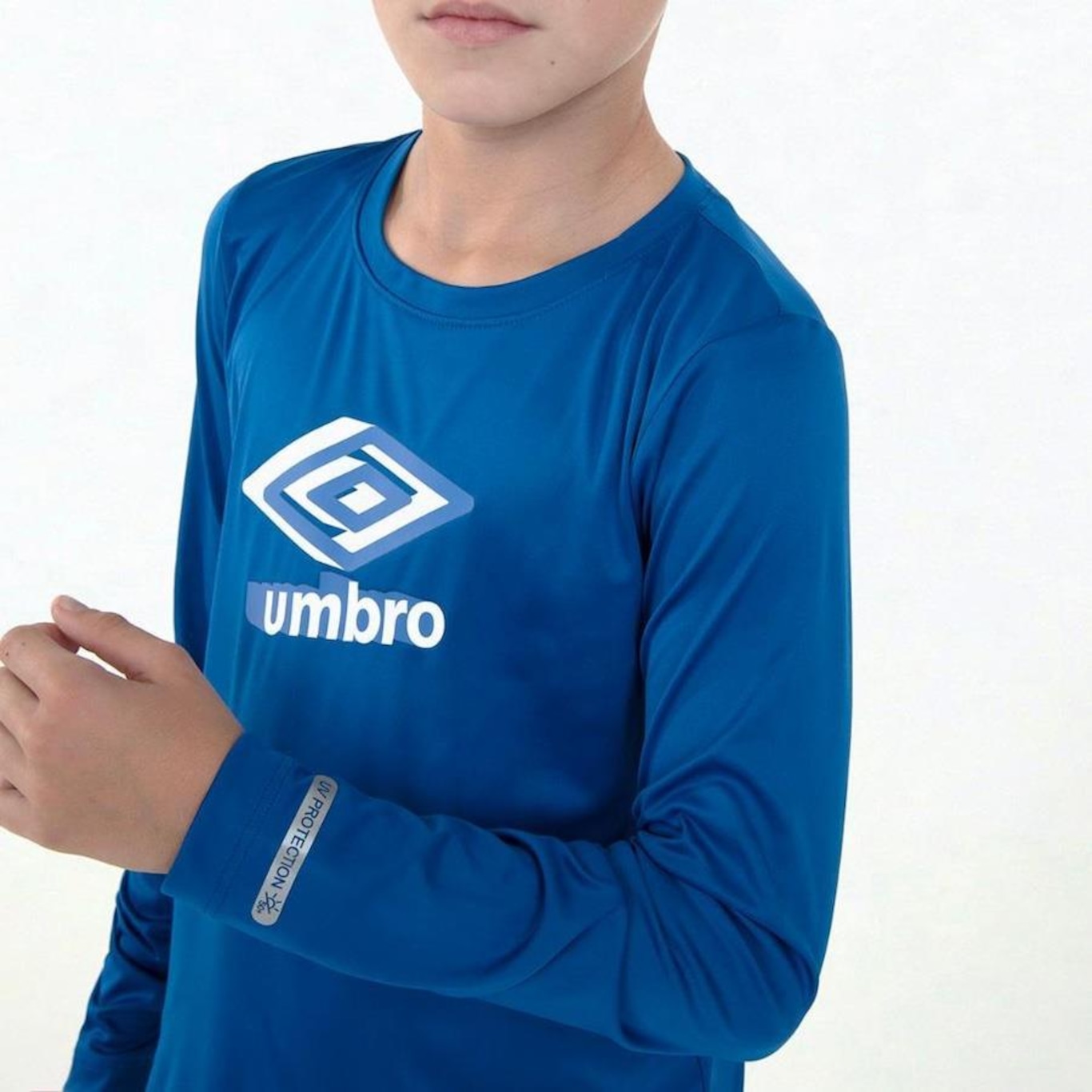 Camisa Manga Longa Umbro Basic Uv - Infantil - Foto 5