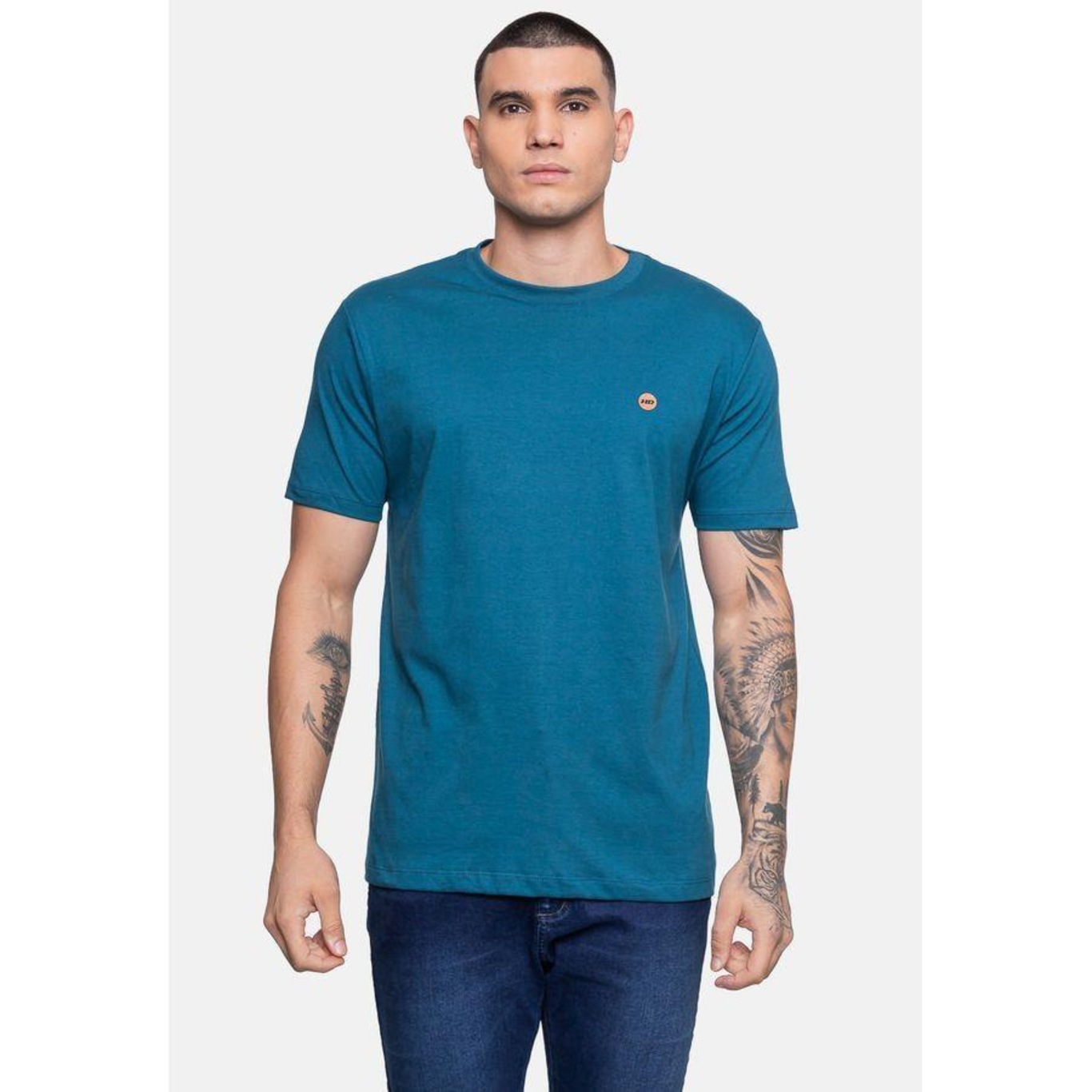 Camiseta Hd Circle Wave Azul Tempestade - Masculina - Foto 3