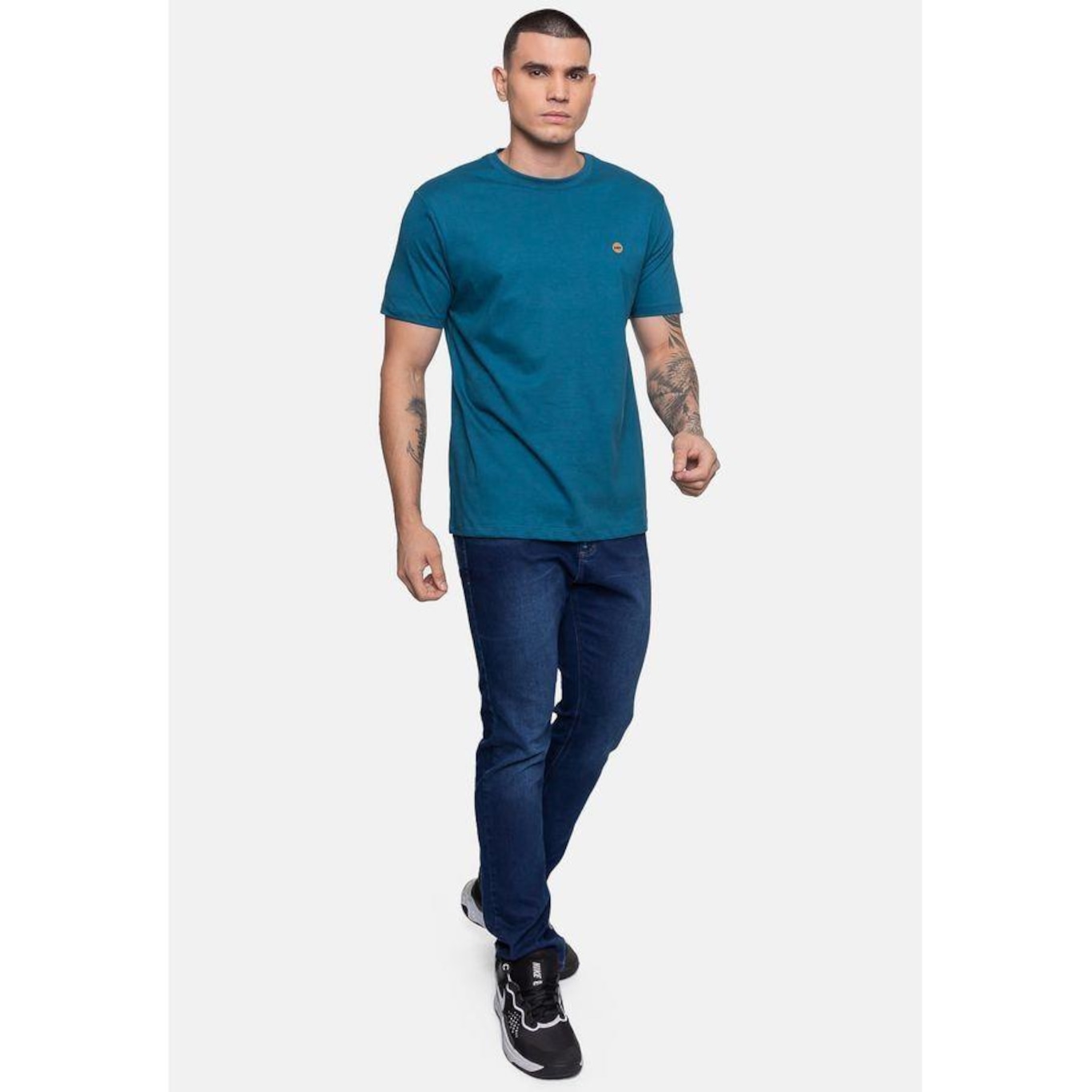 Camiseta Hd Circle Wave Azul Tempestade - Masculina - Foto 4