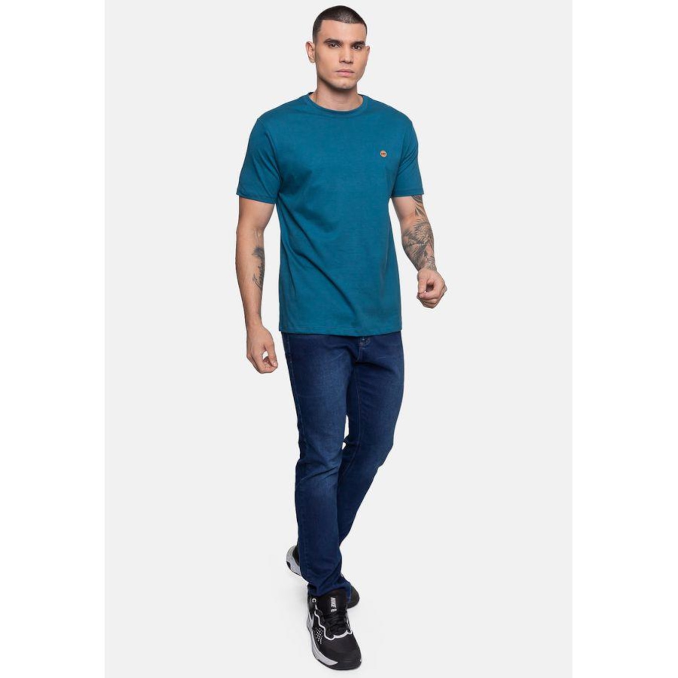 Camiseta Hd Circle Wave Azul Tempestade - Masculina - Foto 5