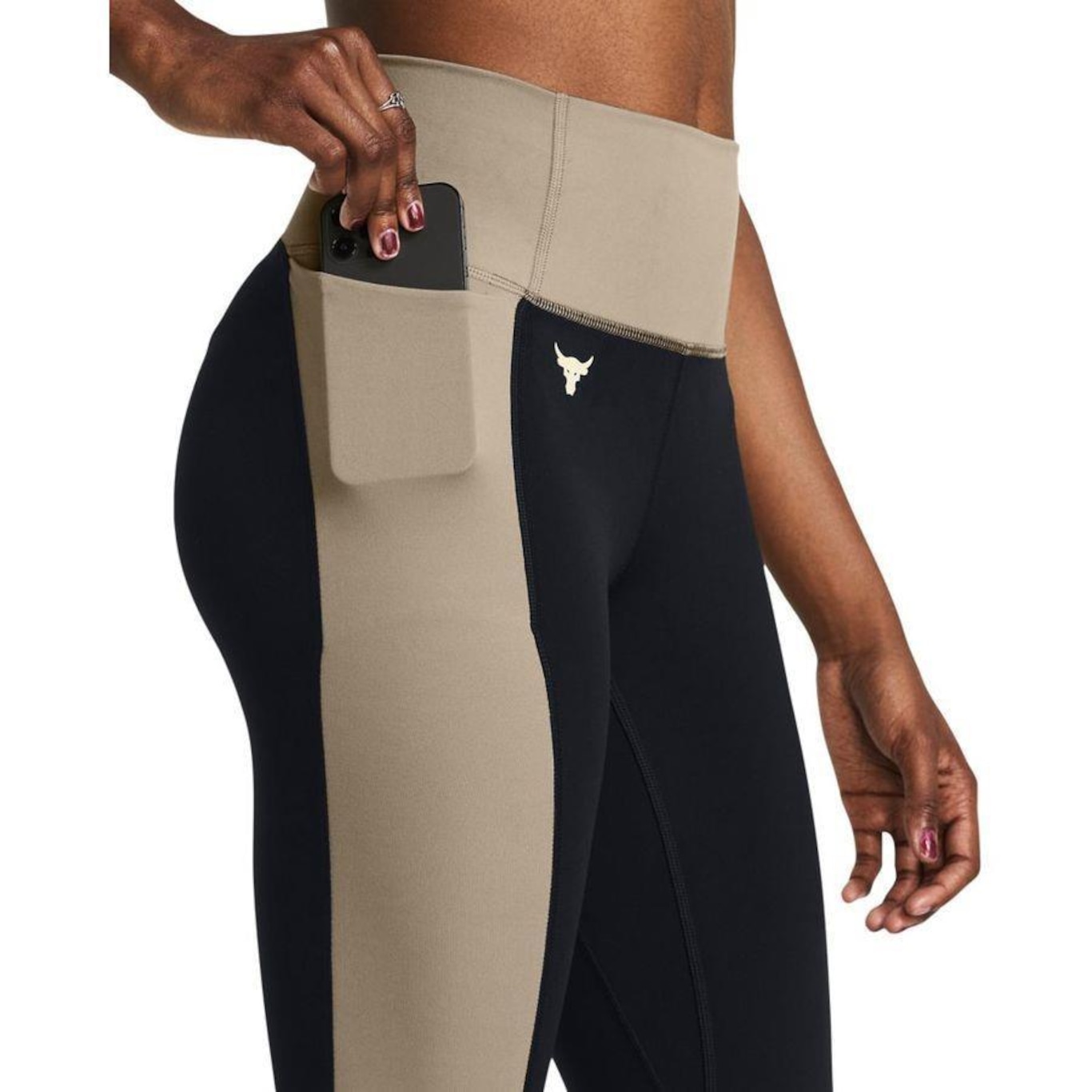 Calça Legging Under Armour Project Rock Lets Go Colorblock - Feminino - Foto 3