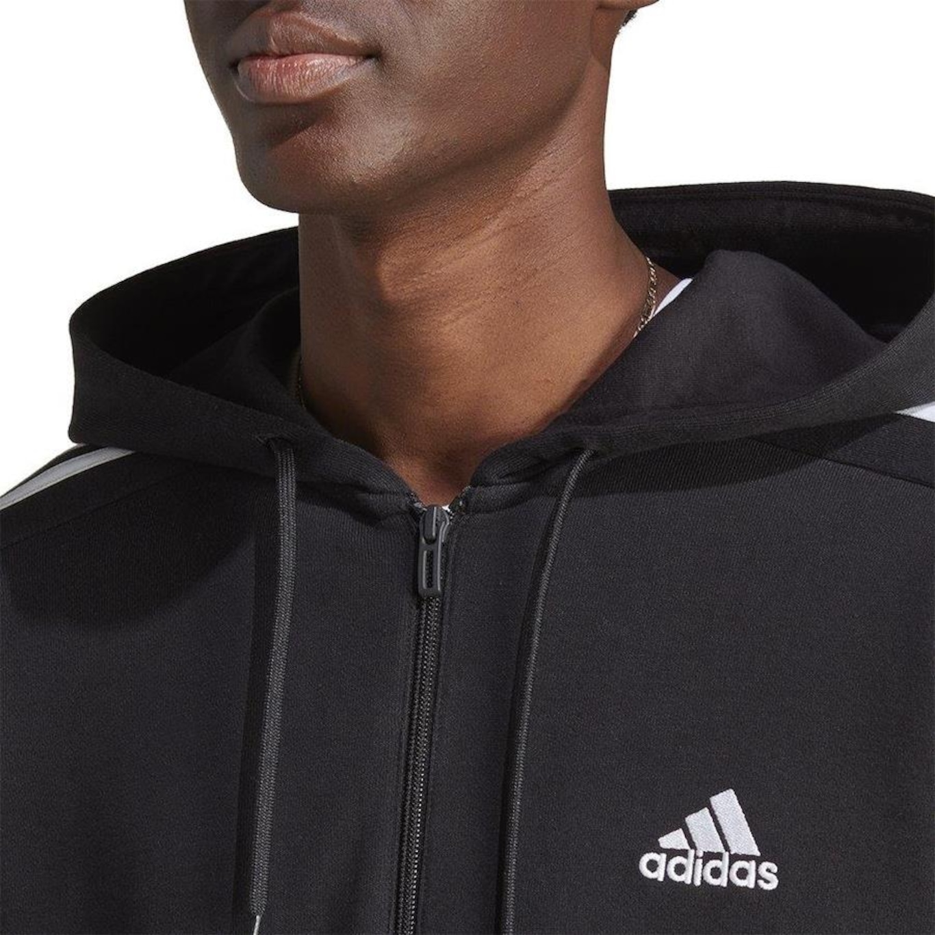 Jaqueta com Capuz adidas Essentials 3-Stripes - Masculina - Foto 3