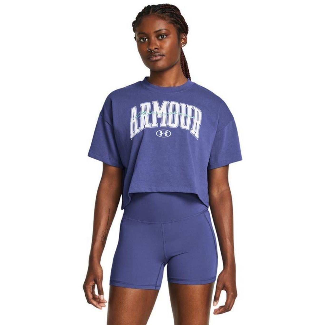 Cropped Under Armour Heivyweight Scripted Wordmark - Feminino - Foto 1