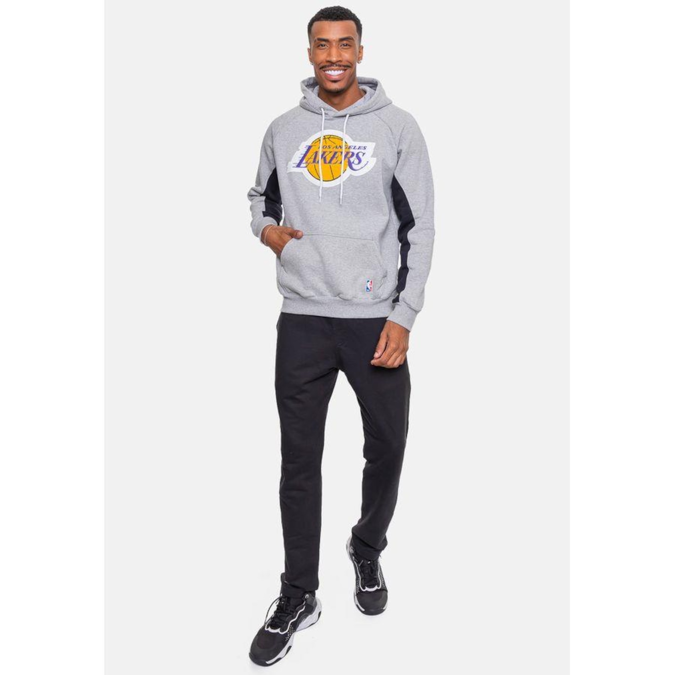 Blusão de Moletom com Capuz Nba Chenille Los Angeles Lakers - Masculino - Foto 5