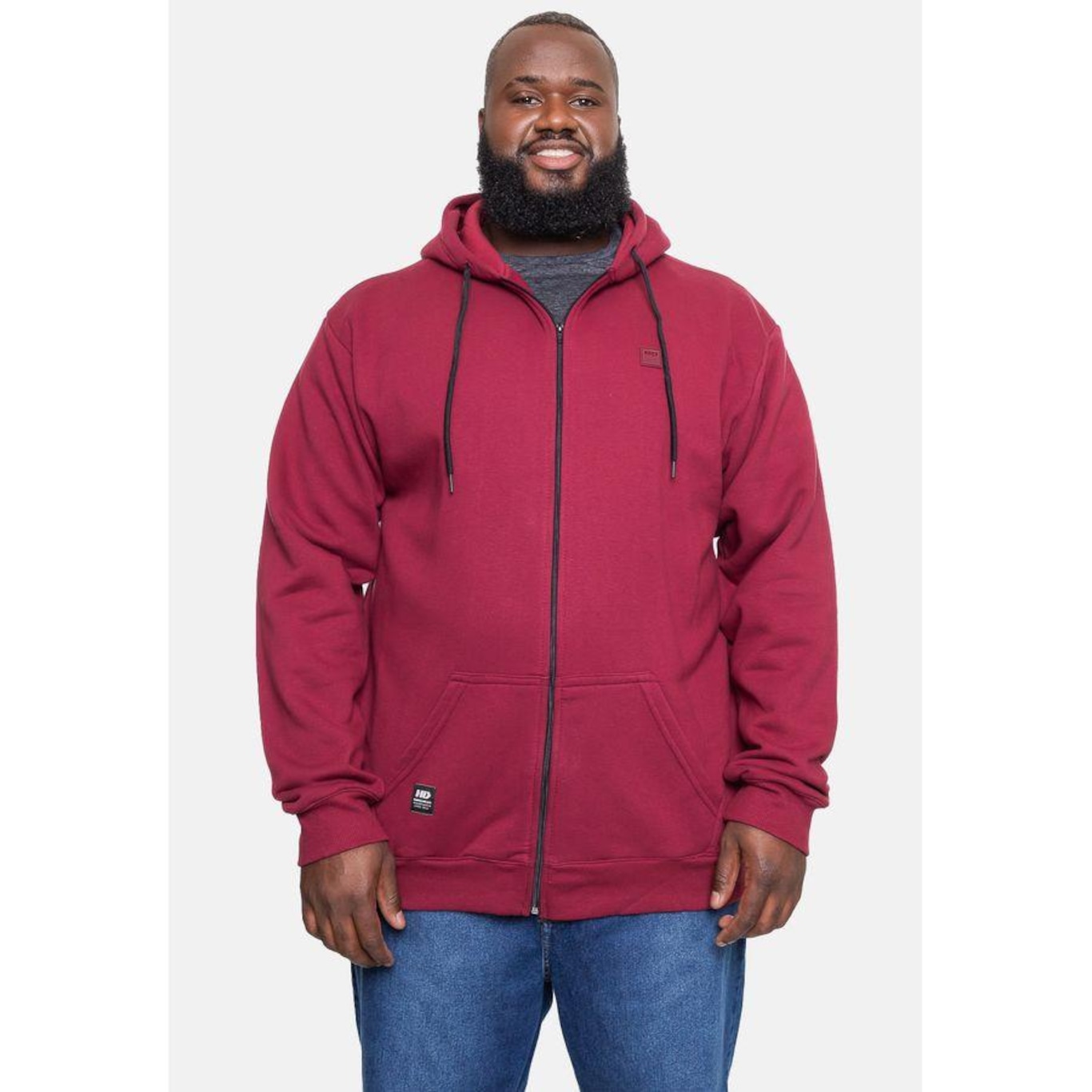 Blusão de Moletom com Capuz  Hd Plus Size Canguru Trip Chamberry - Masculino - Foto 1