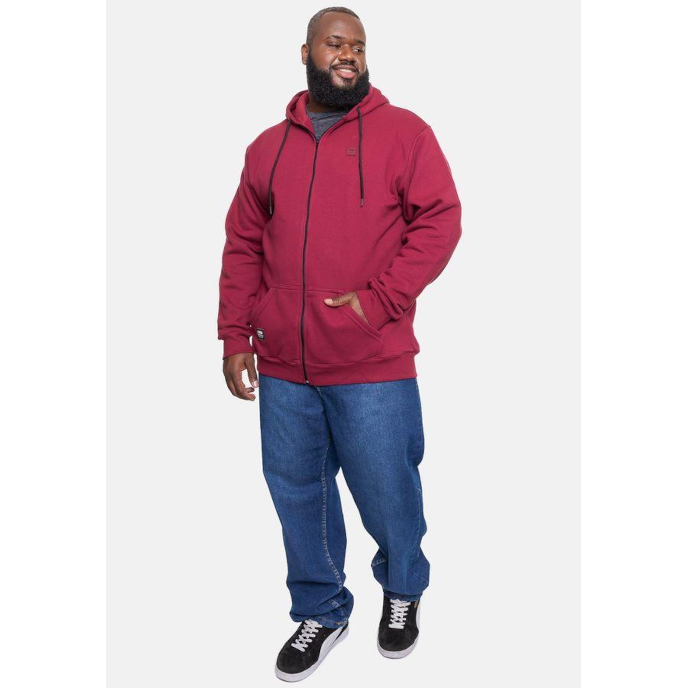 Blusão de Moletom com Capuz  Hd Plus Size Canguru Trip Chamberry - Masculino - Foto 5