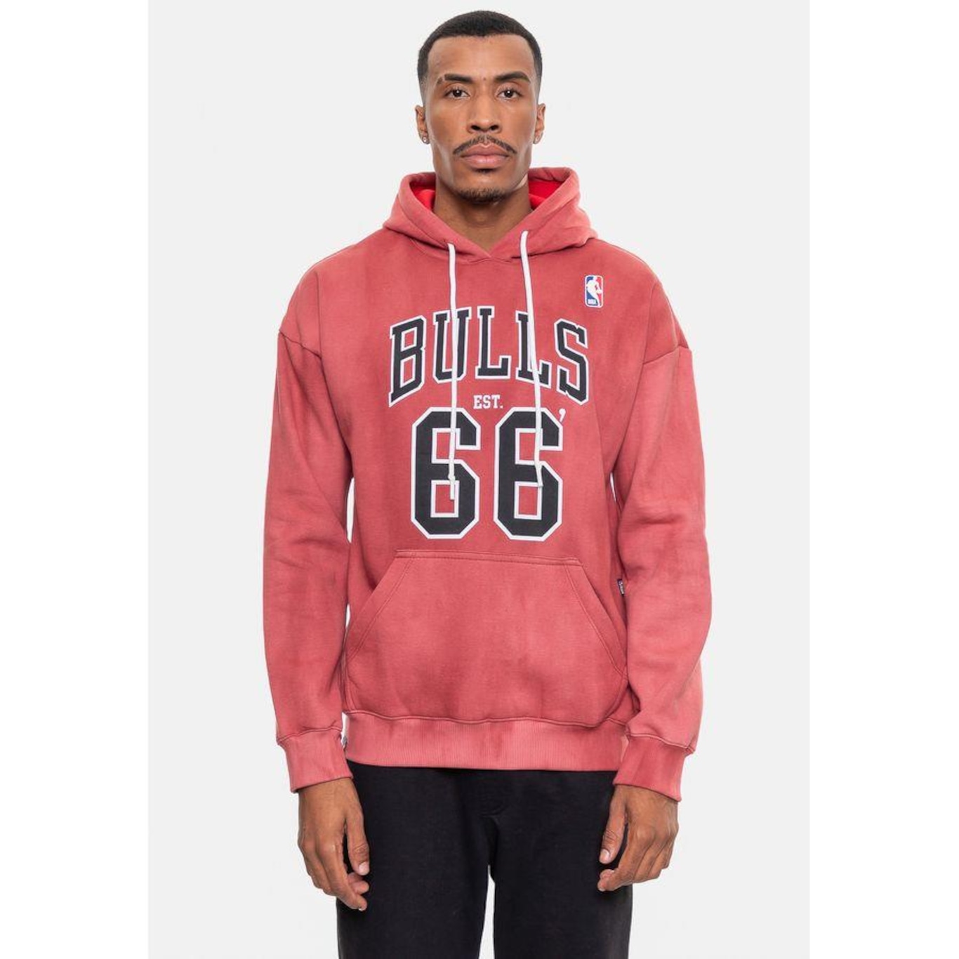 Blusão de Moletom com Capuz Nba Marblend Chicago Bulls - Masculino - Foto 1