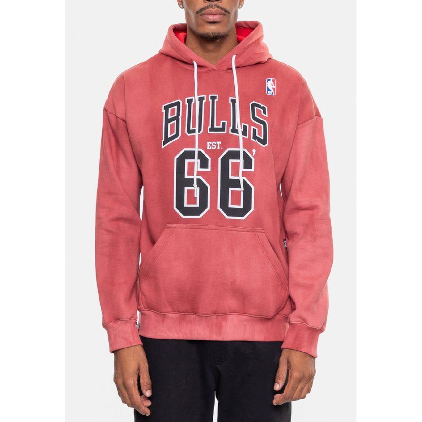 Blusão de Moletom com Capuz Nba Marblend Chicago Bulls - Masculino - Foto 3