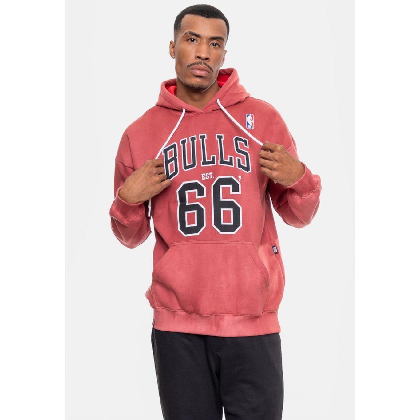 Blusão de Moletom com Capuz Nba Marblend Chicago Bulls - Masculino - Foto 4