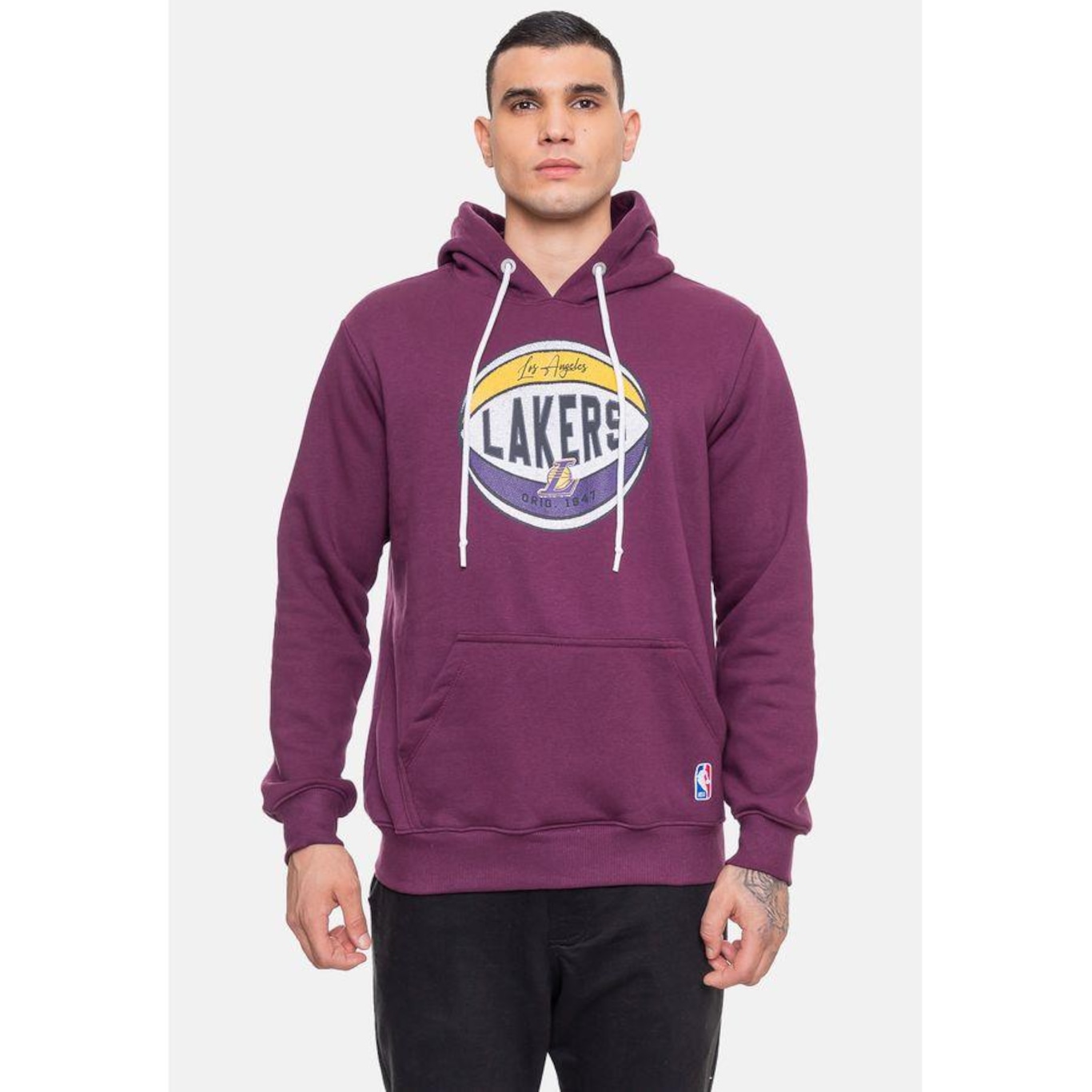 Blusão de Moletom com Capuz Nba Basketball Los Angeles Lakers - Masculino - Foto 1