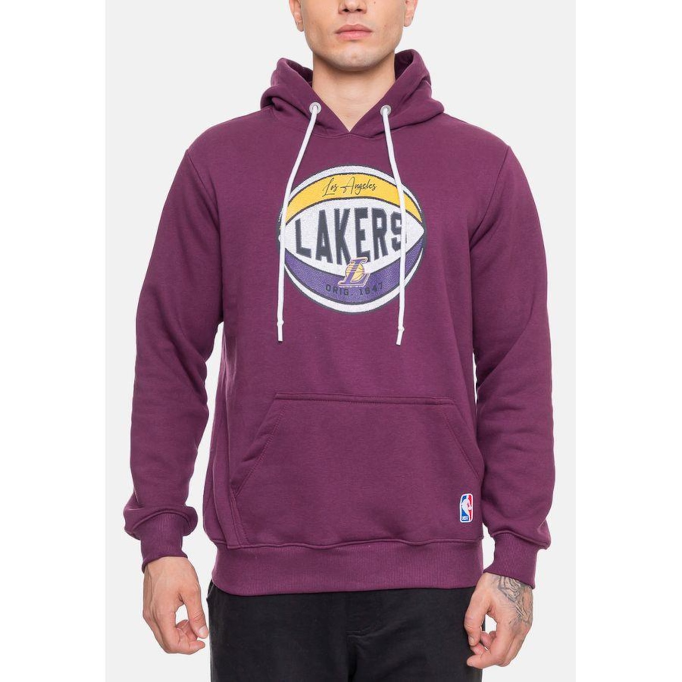 Blusão de Moletom com Capuz Nba Basketball Los Angeles Lakers - Masculino - Foto 3