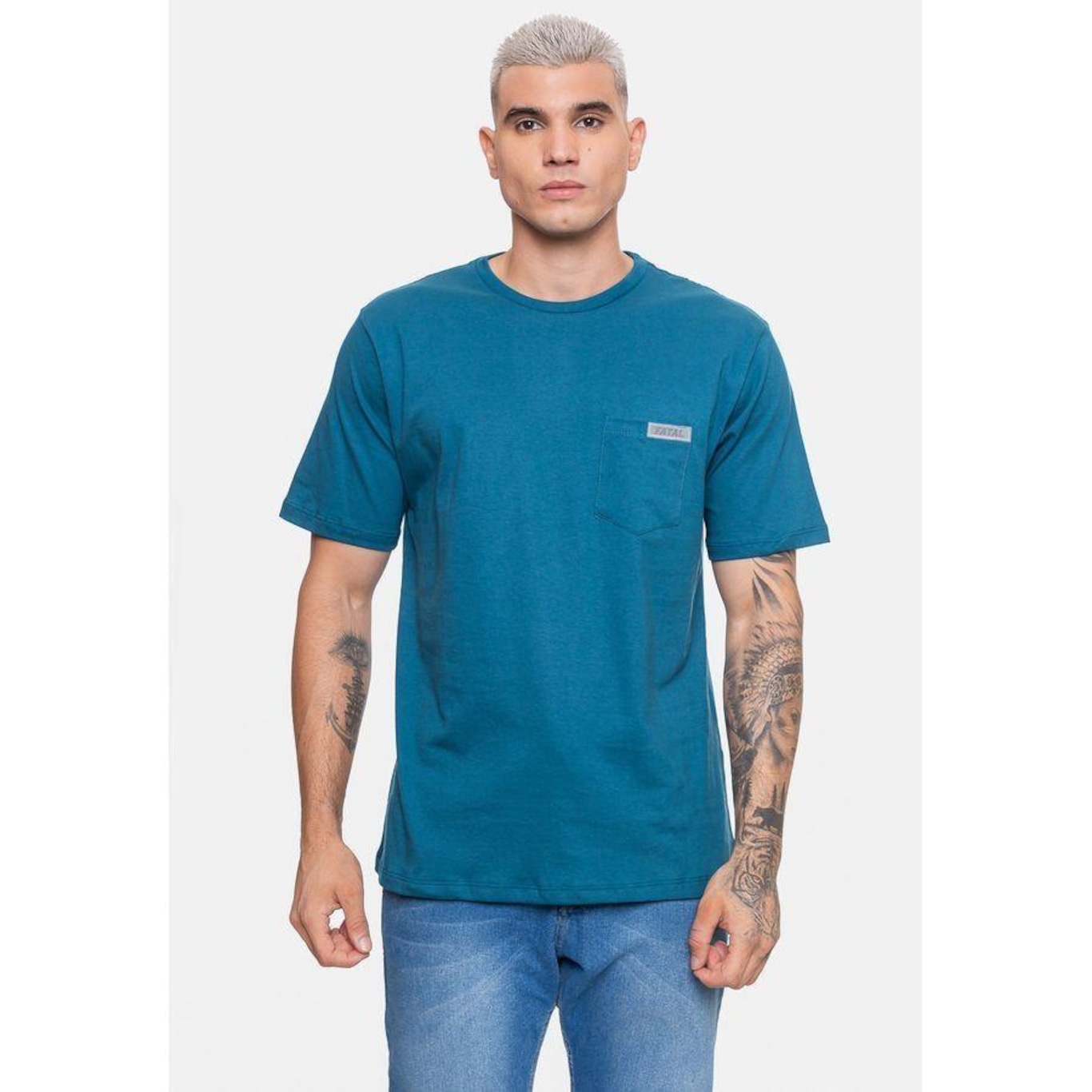 Camiseta Fatal Fashion Basic Masculina Hololens Azul Tempestade - Fatal - Masculino - Foto 2