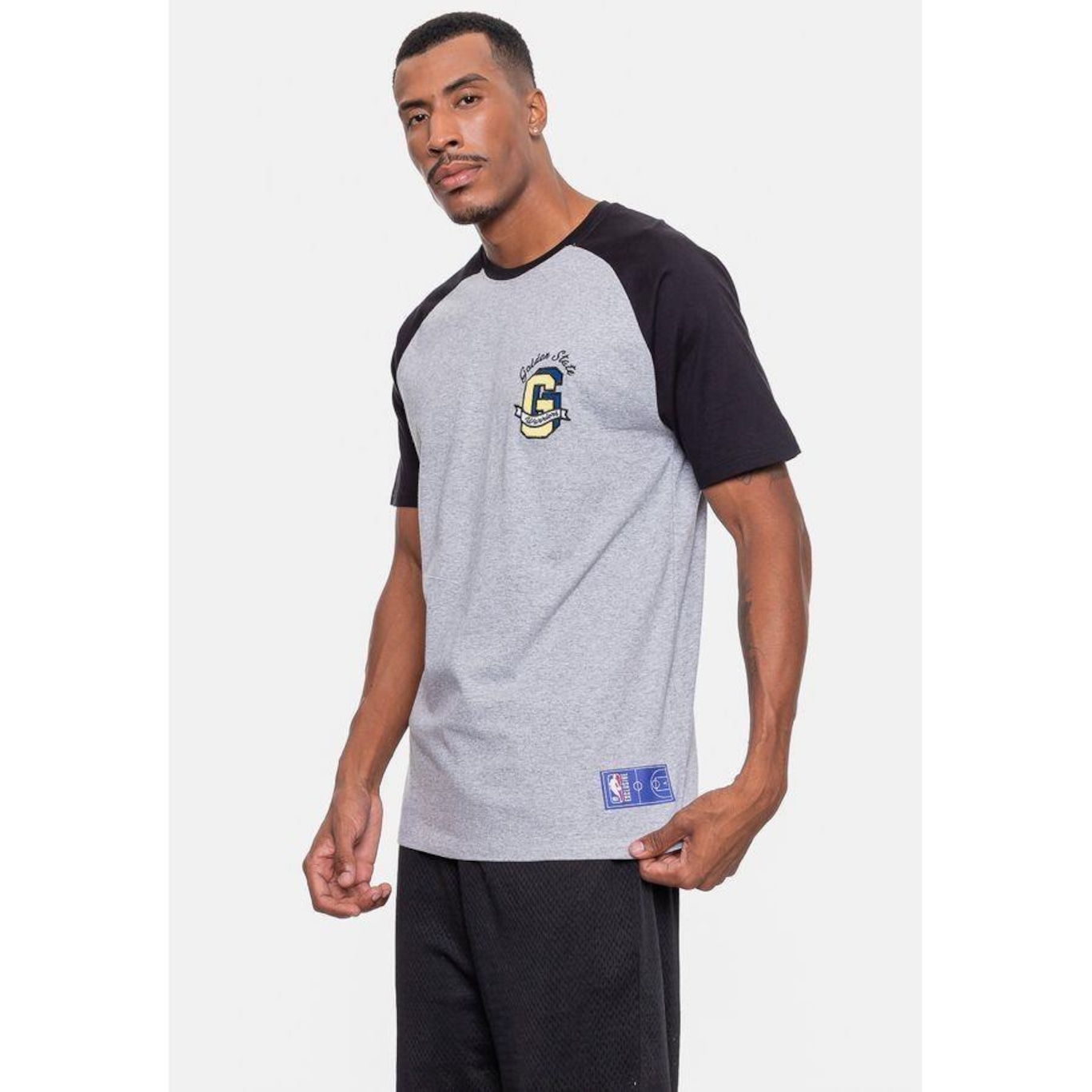 Camiseta Nba Logo Flag Golden State Warriors - Masculina - Foto 1