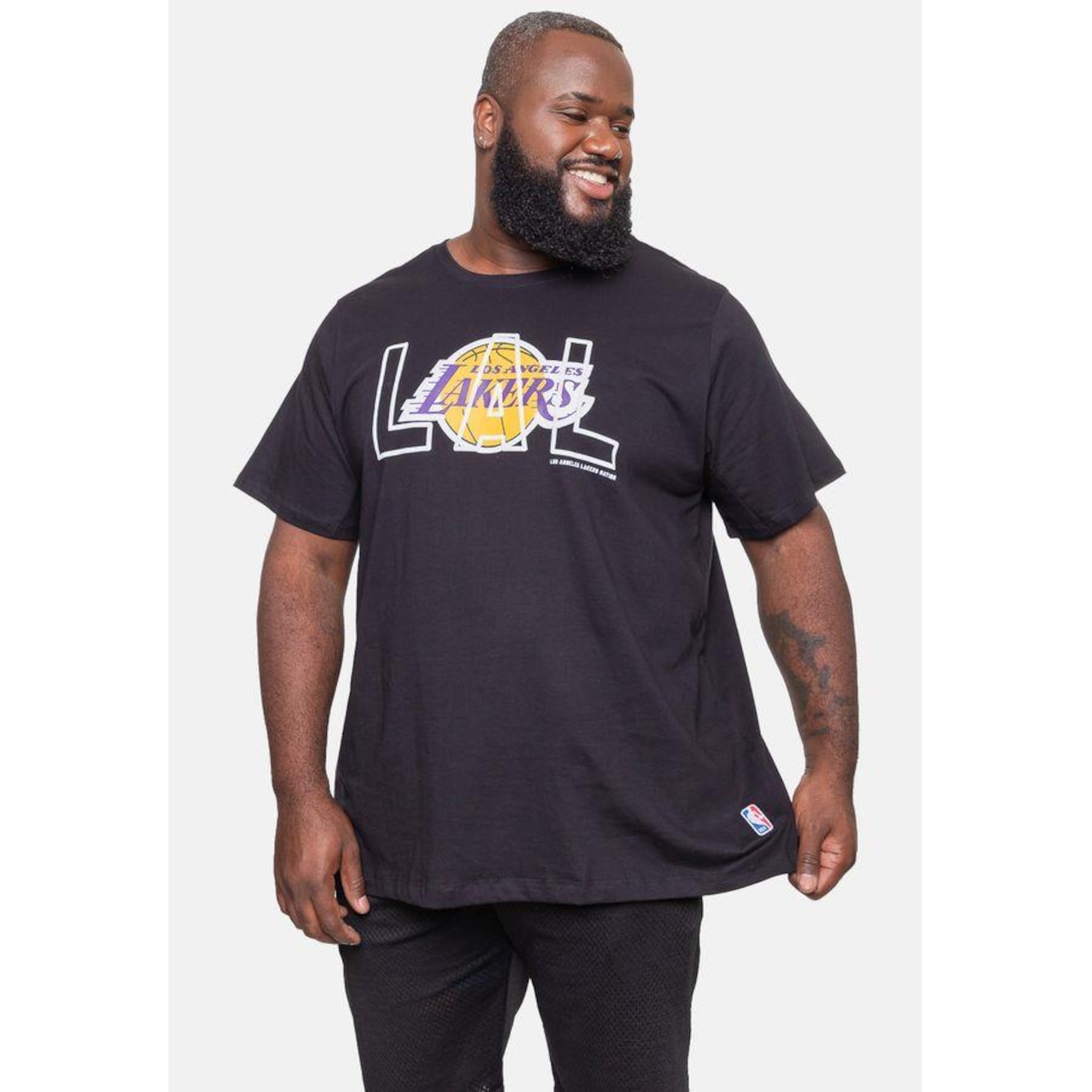 Camiseta Nba Plus Size City2City Los Angeles Lakers - Masculina - Foto 4