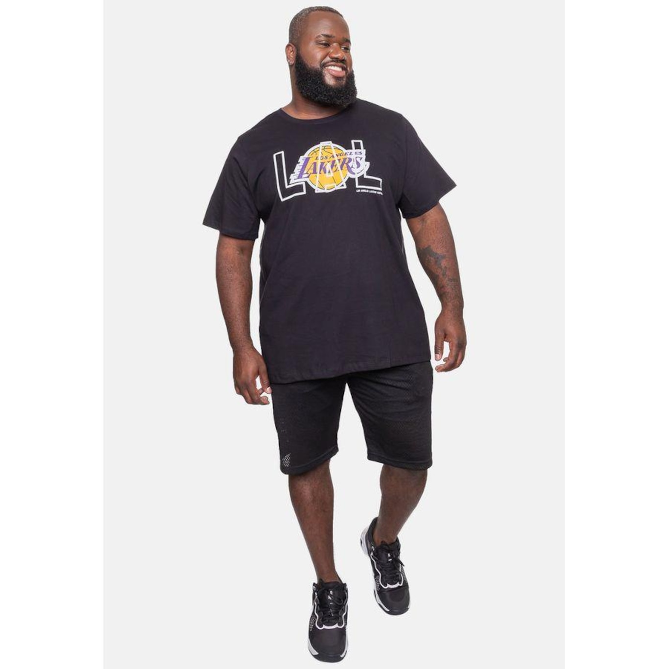 Camiseta Nba Plus Size City2City Los Angeles Lakers - Masculina - Foto 5