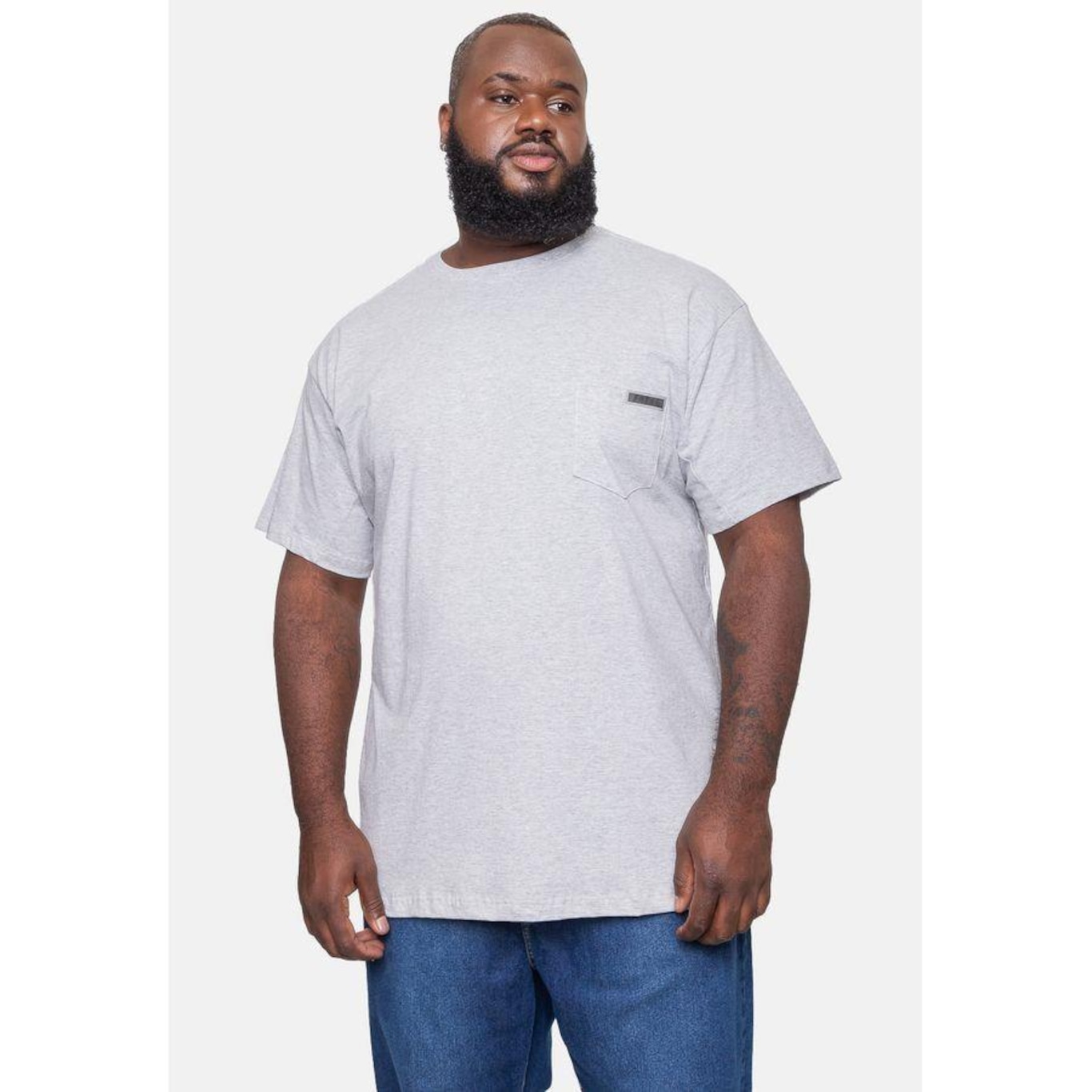 Camiseta Fatal Fashion Basic Plus Size Climber Gelo Mescla - Fatal - Masculino - Foto 1