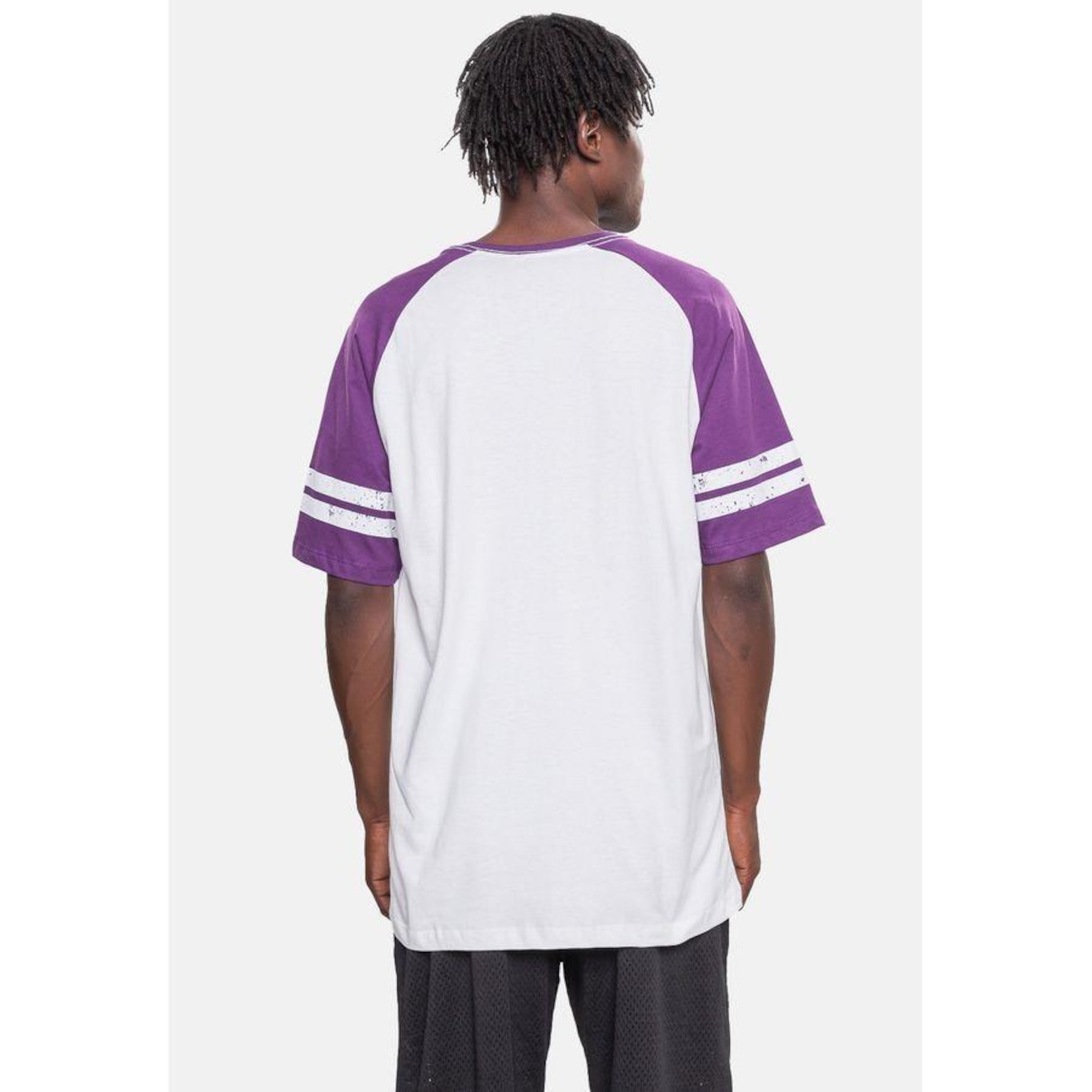 Camiseta Nba Raglan Restored Los Angeles Lakers - Masculina - Foto 2