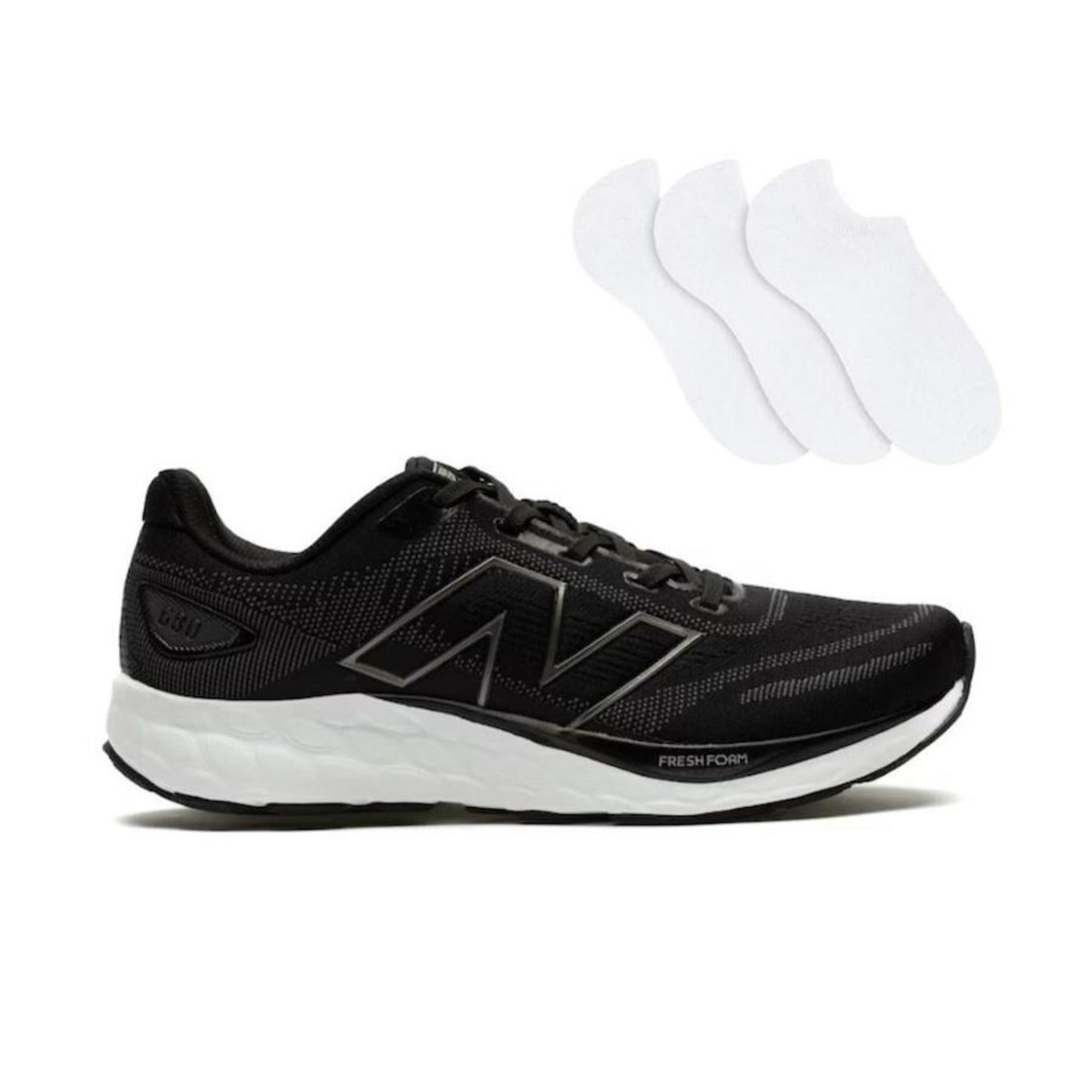 Kit Tênis New Balance Fresh Foam 680 V8 Masculino + 3 Pares De Meias - Foto 1