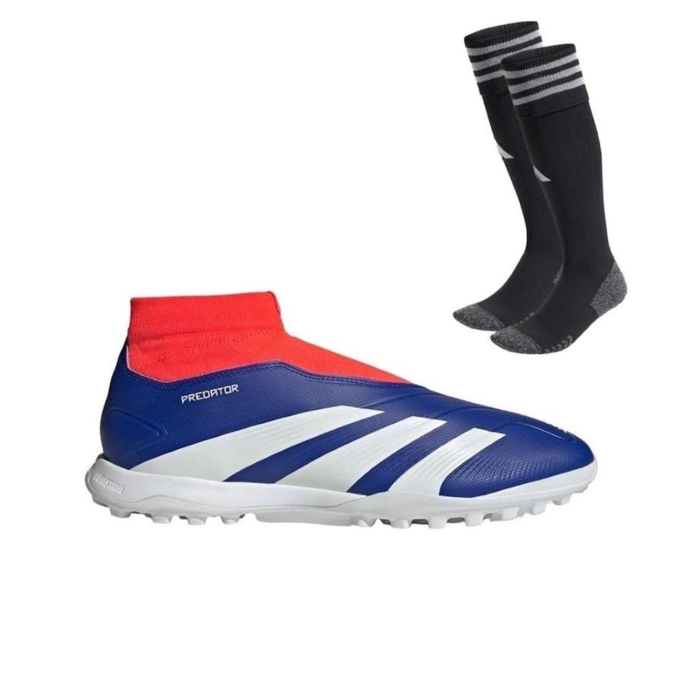 Chuteira Society Adidas Predator League Ll Sem Cadarço + Meião Adidas - Adulto - Foto 1