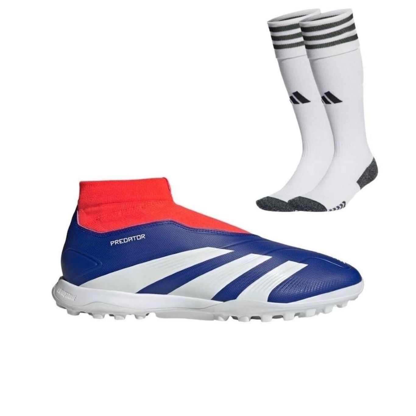 Chuteira Society Adidas Predator League Ll Sem Cadarço + Meião Adidas - Adulto - Foto 1