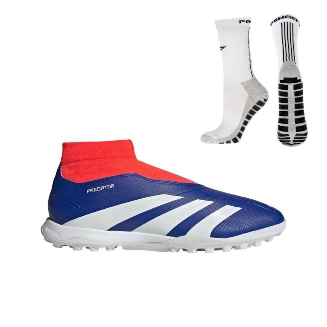 Chuteira Society Adidas Predator League Ll Sem Cadarço + Meia Antiderrapante - Adulto - Foto 1