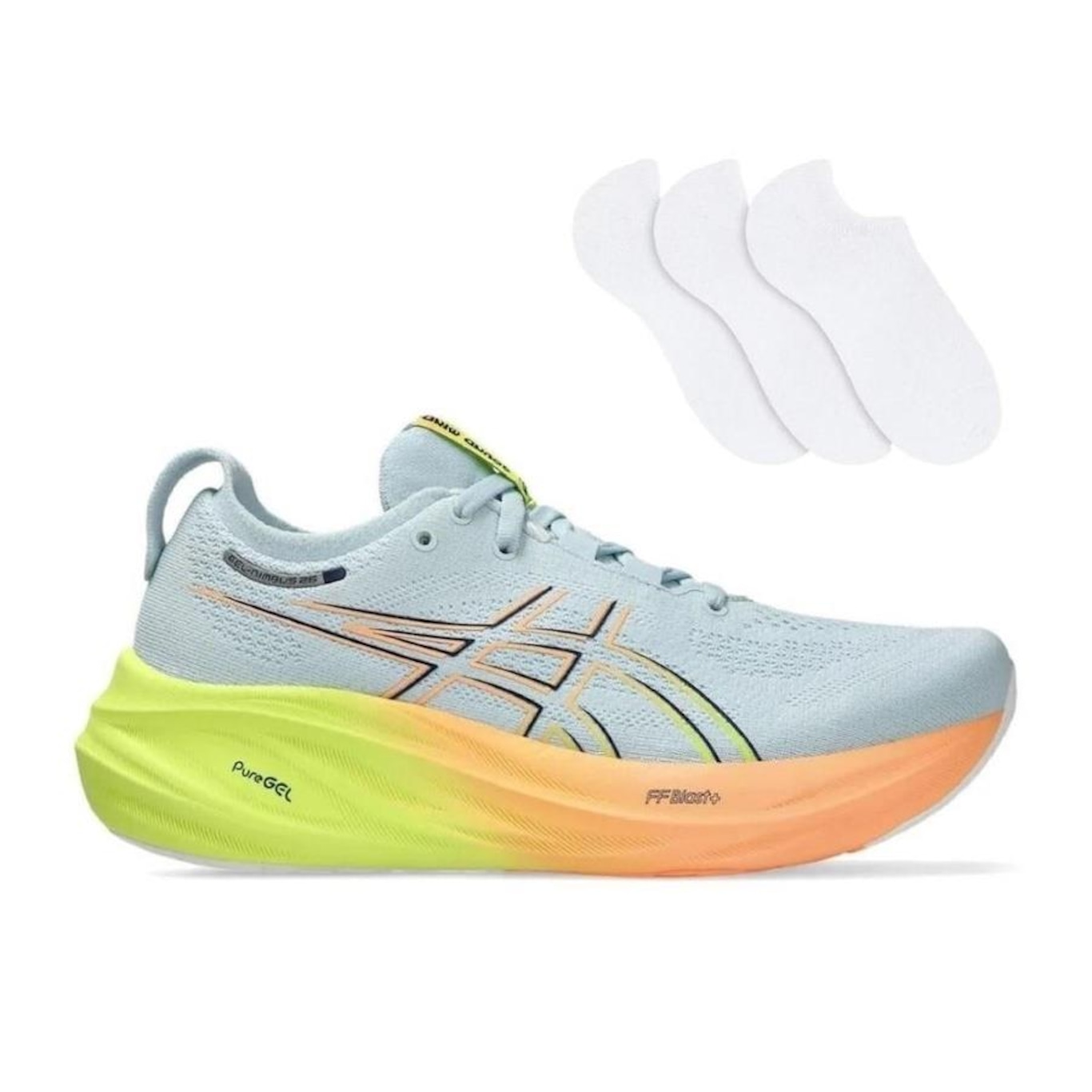 Tênis Asics Gel Nimbus 26 + 3 Pares de Meias - Feminino - Foto 1