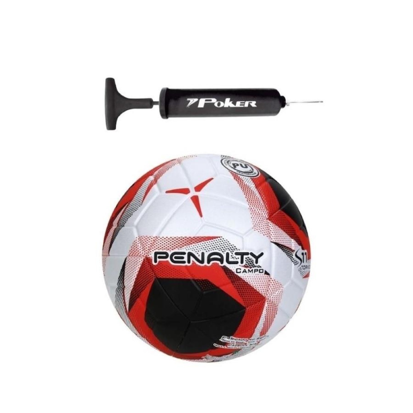 Kit Bola de Futebol Campo Penalty S11 Torneio X + Bomba De Ar - Foto 1