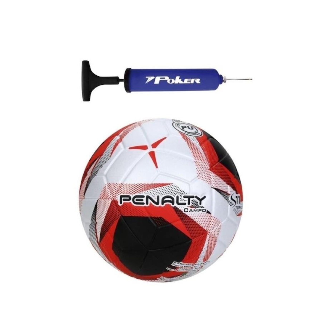 Kit Bola de Futebol Campo Penalty S11 Torneio X + Bomba De Ar - Foto 1