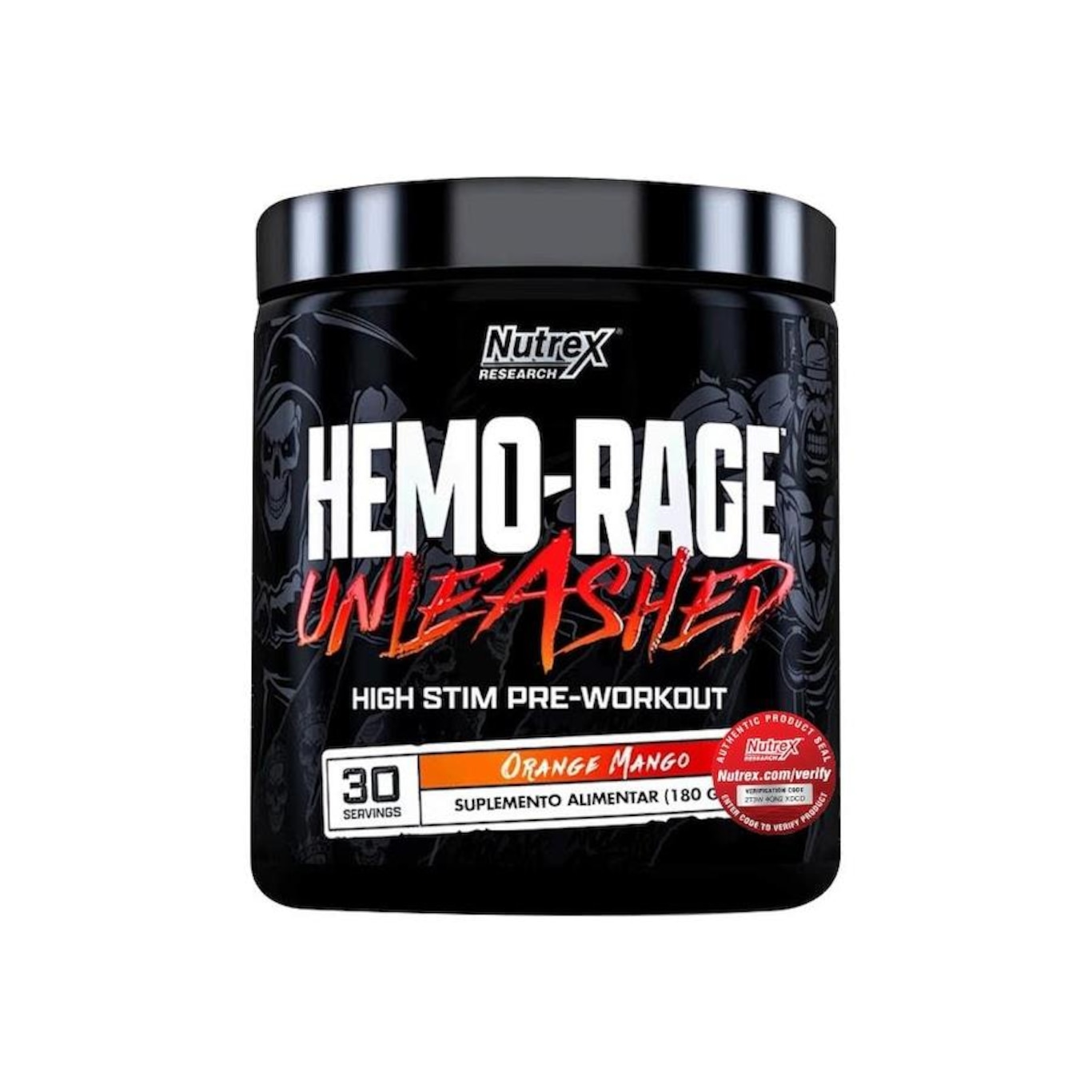 Pré-Treino Ultra-Concentrado Alta Estimulação Hard Core Hemo-Rage 180G - Nutrex Research - Foto 1