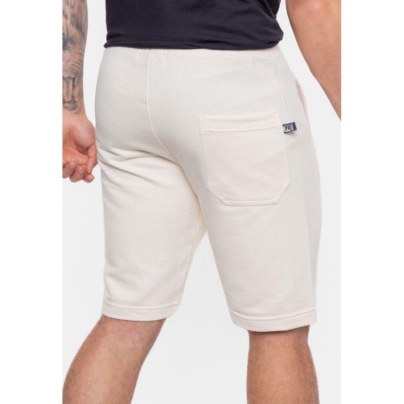 Bermuda de Moletom Fatal Fashion Basic Areia - Masculina - Foto 2