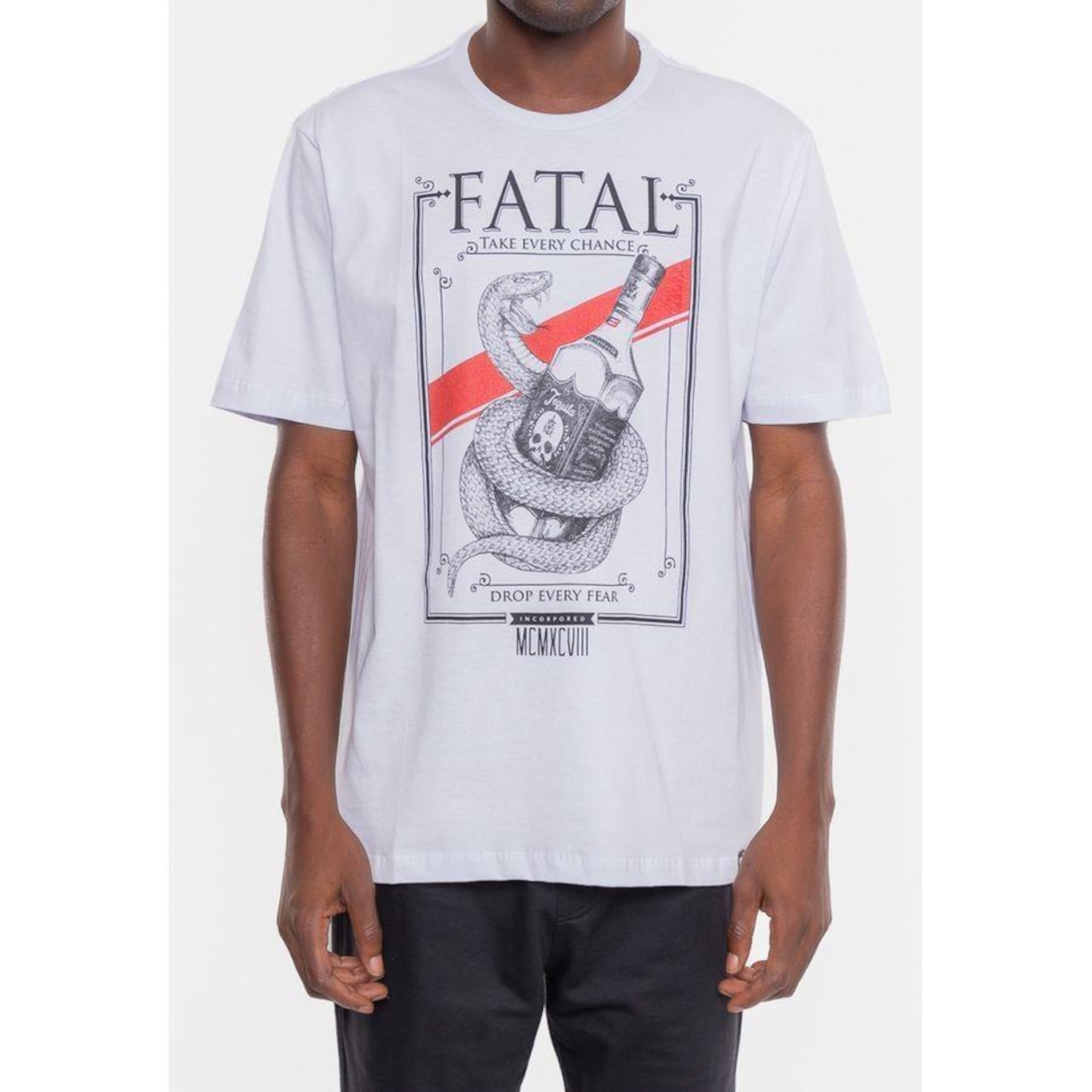 Camiseta Fatal Estampada Snake Branca - Fatal - Masculino - Foto 4