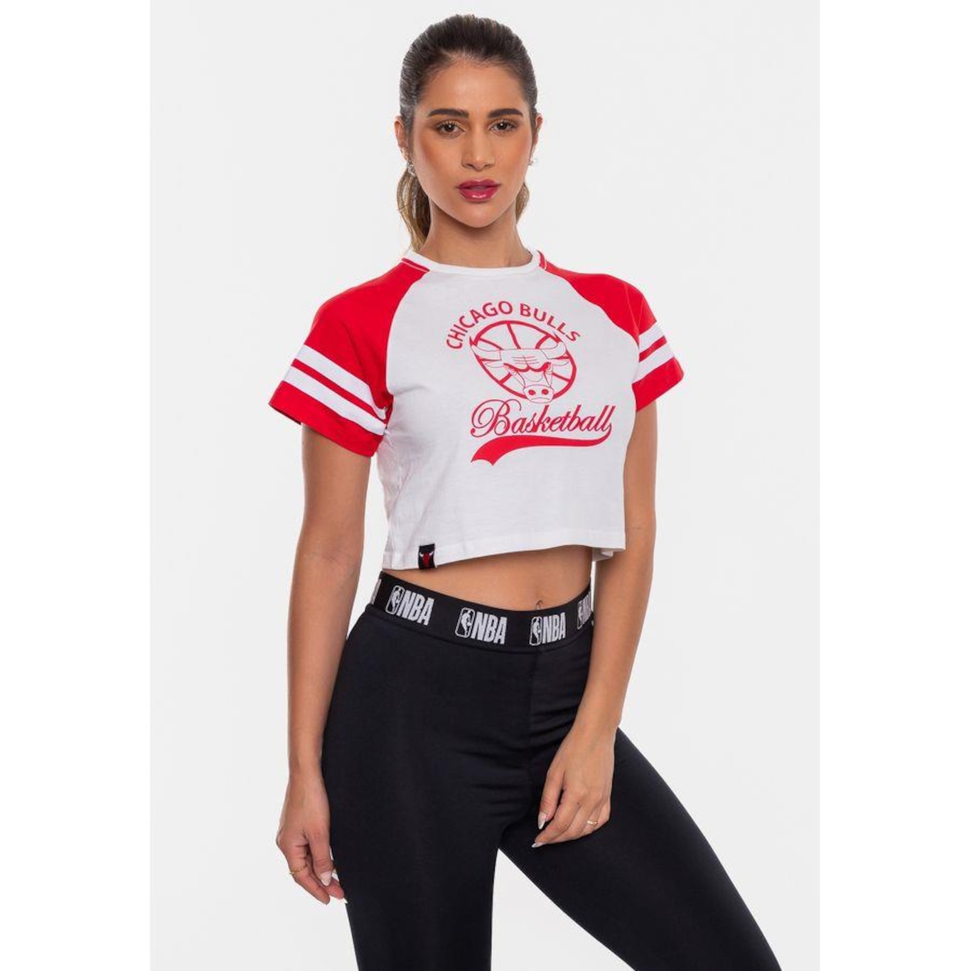 Blusa Cropped Nba Chicago Bulls Seventy Off - Feminina - Foto 4